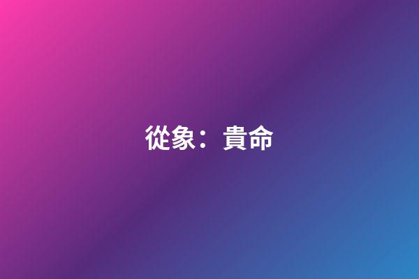 從象：貴命