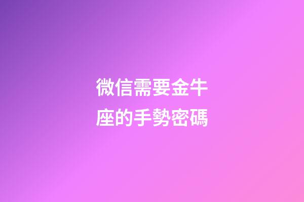 微信需要金牛座的手勢密碼