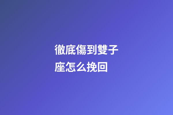 徹底傷到雙子座怎么挽回-第1張-星座運勢-玄機派
