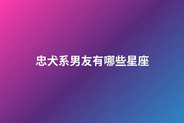 忠犬系男友有哪些星座-第1張-星座運勢-玄機派