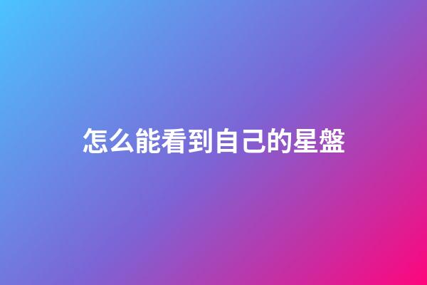 怎么能看到自己的星盤-第1張-星座運勢-玄機派