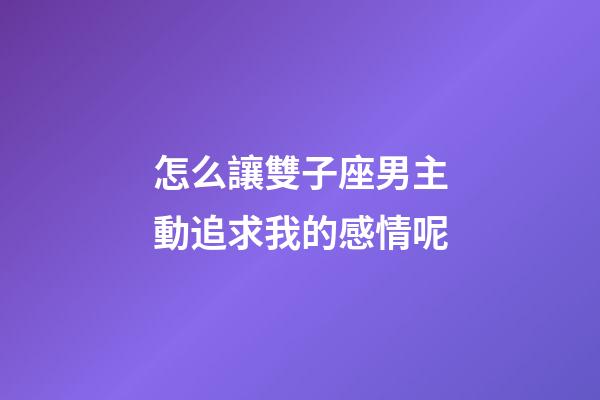 怎么讓雙子座男主動追求我的感情呢-第1張-星座運勢-玄機派