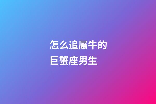 怎么追屬牛的巨蟹座男生-第1張-星座運勢-玄機(jī)派