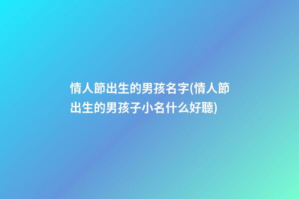 情人節出生的男孩名字(情人節出生的男孩子小名什么好聽)