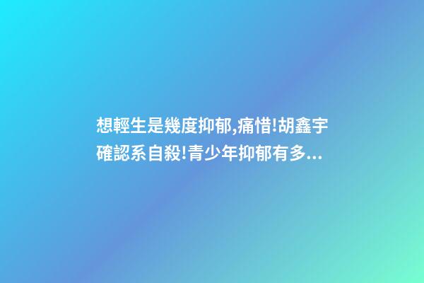 想輕生是幾度抑郁,痛惜!胡鑫宇確認系自殺!青少年抑郁有多可怕!-第1張-觀點-玄機派