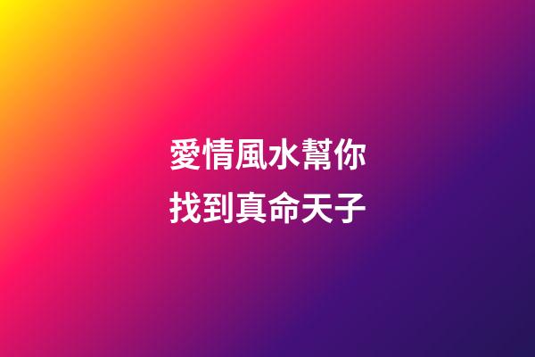 愛情風水幫你找到真命天子