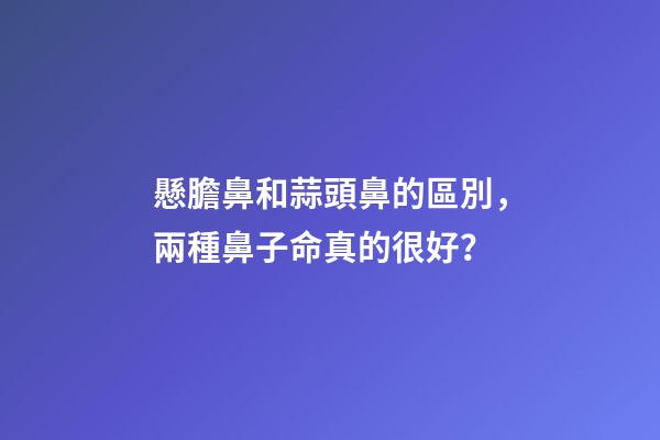 懸膽鼻和蒜頭鼻的區別，兩種鼻子命真的很好？