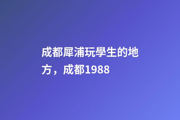 成都犀浦玩學生的地方，成都1988-第1張-觀點-玄機派