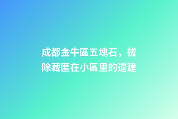成都金牛區五塊石，拔除藏匿在小區里的違建-第1張-觀點-玄機派