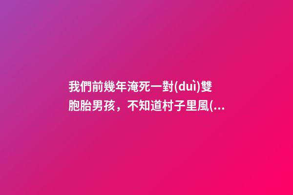 我們前幾年淹死一對(duì)雙胞胎男孩，不知道村子里風(fēng)水出了什么問(wèn)題導(dǎo)