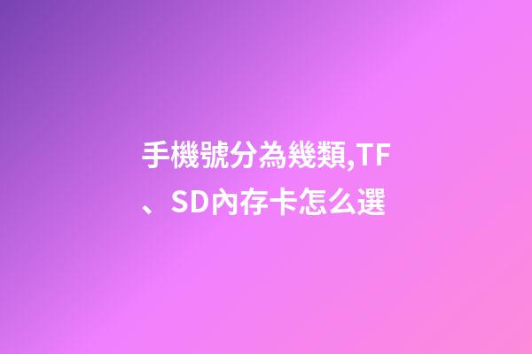 手機號分為幾類,TF、SD內存卡怎么選-第1張-觀點-玄機派