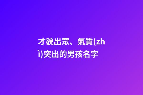 才貌出眾、氣質(zhì)突出的男孩名字