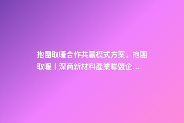 抱團取暖合作共贏模式方案，抱團取暖丨深商新材料產業聯盟企業聚心合力-第1張-觀點-玄機派