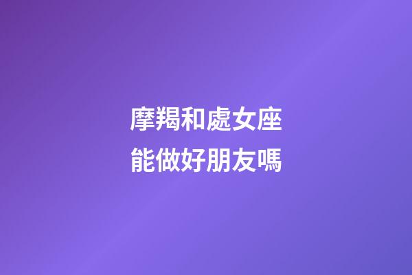 摩羯和處女座能做好朋友嗎-第1張-星座運勢-玄機派