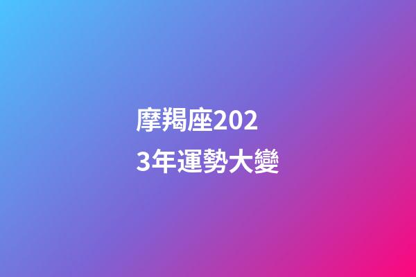 摩羯座2023年運勢大變（摩羯座2023年運勢）-第1張-星座運勢-玄機派