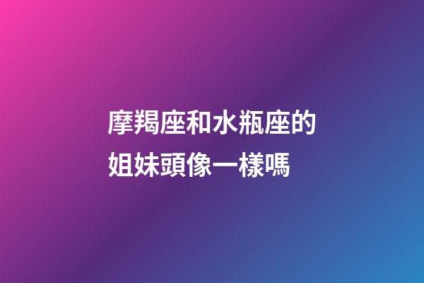 摩羯座和水瓶座的姐妹頭像一樣嗎-第1張-星座運勢-玄機派