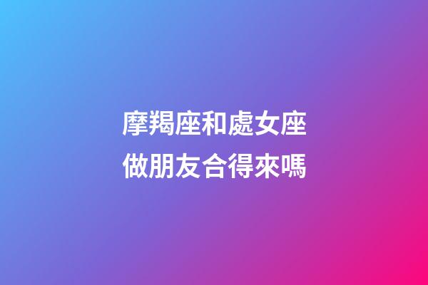 摩羯座和處女座做朋友合得來嗎-第1張-星座運勢-玄機派