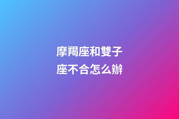 摩羯座和雙子座不合怎么辦-第1張-星座運勢-玄機派