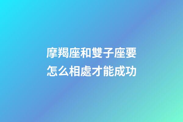 摩羯座和雙子座要怎么相處才能成功-第1張-星座運(yùn)勢-玄機(jī)派