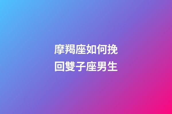 摩羯座如何挽回雙子座男生-第1張-星座運勢-玄機派