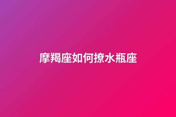 摩羯座如何撩水瓶座-第1張-星座運勢-玄機派