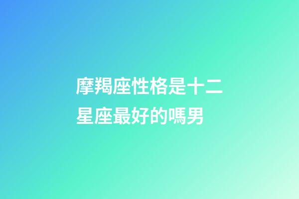 摩羯座性格是十二星座最好的嗎男-第1張-星座運勢-玄機派