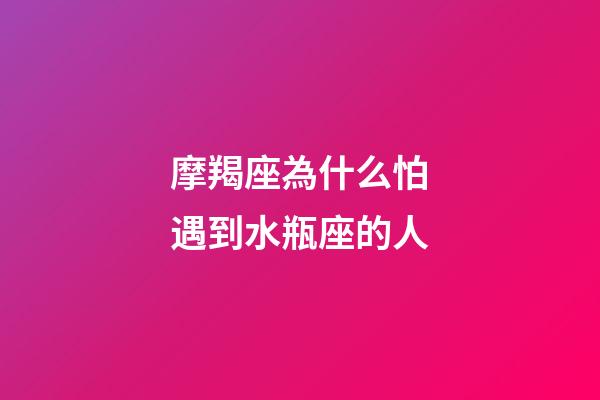 摩羯座為什么怕遇到水瓶座的人-第1張-星座運勢-玄機派