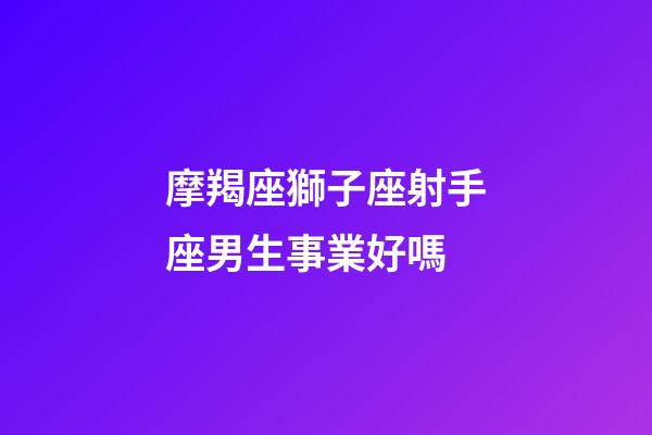 摩羯座獅子座射手座男生事業好嗎-第1張-星座運勢-玄機派