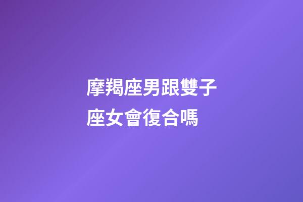 摩羯座男跟雙子座女會復合嗎-第1張-星座運勢-玄機派