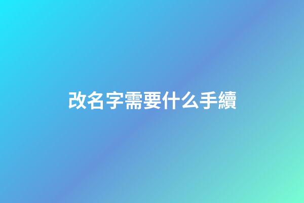 改名字需要什么手續