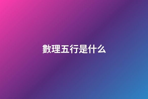 數理五行是什么