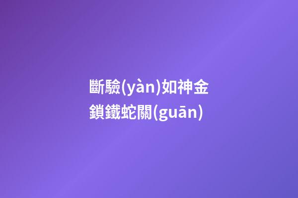 斷驗(yàn)如神金鎖鐵蛇關(guān)
