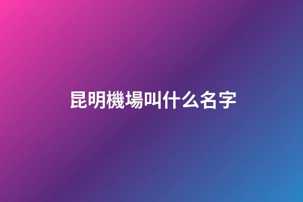 昆明機場叫什么名字
