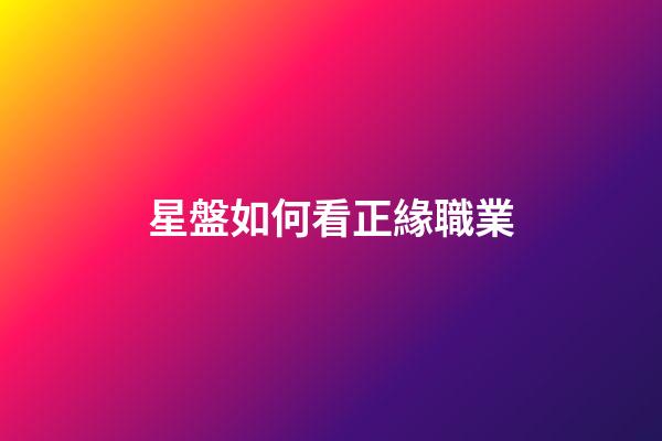 星盤如何看正緣職業-第1張-星座運勢-玄機派