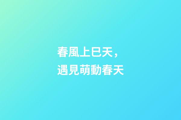 春風上巳天，遇見萌動春天-第1張-觀點-玄機派