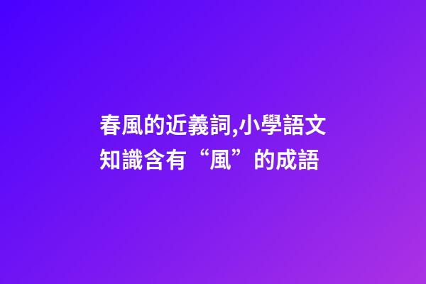 春風的近義詞,小學語文知識含有“風”的成語-第1張-觀點-玄機派