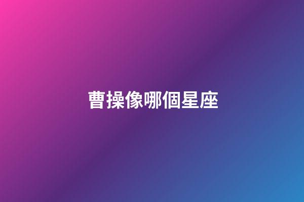 曹操像哪個星座