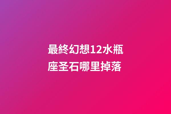 最終幻想12水瓶座圣石哪里掉落