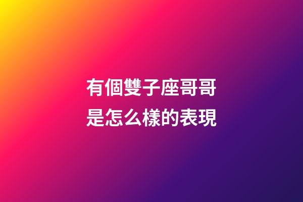 有個雙子座哥哥是怎么樣的表現-第1張-星座運勢-玄機派