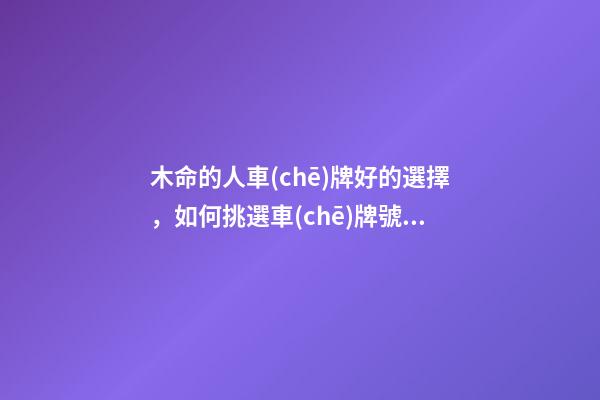 木命的人車(chē)牌好的選擇，如何挑選車(chē)牌號(hào)