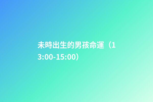 未時出生的男孩命運（13:00-15:00）