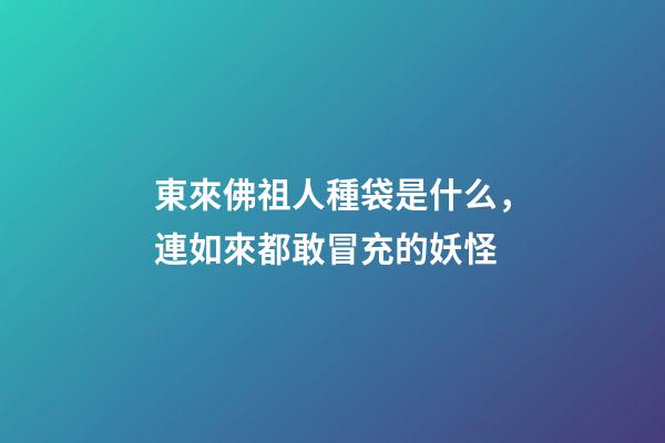 東來佛祖人種袋是什么，連如來都敢冒充的妖怪-第1張-觀點-玄機派