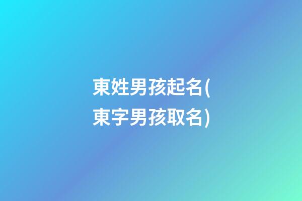 東姓男孩起名(東字男孩取名)