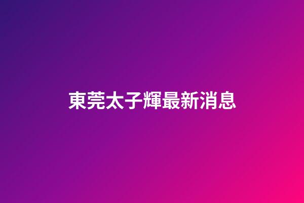 東莞太子輝最新消息