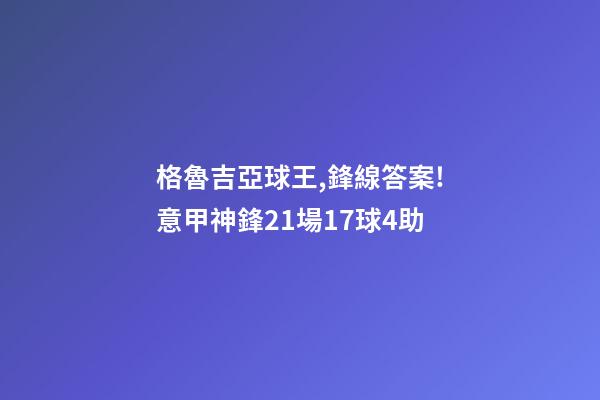 格魯吉亞球王,鋒線答案!意甲神鋒21場17球4助-第1張-觀點-玄機派
