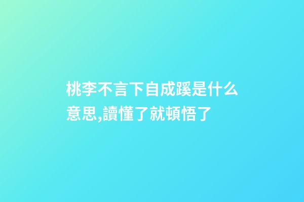 桃李不言下自成蹊是什么意思,讀懂了就頓悟了-第1張-觀點-玄機派