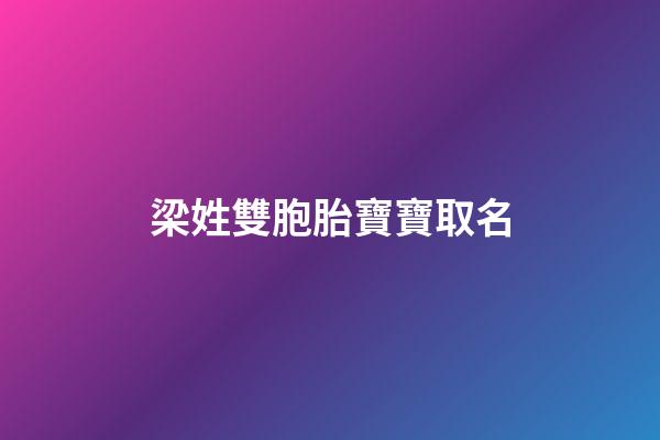 梁姓雙胞胎寶寶取名(梁姓雙胞胎寶寶取名字)-第1張-寶寶起名-玄機派