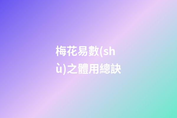 梅花易數(shù)之體用總訣
