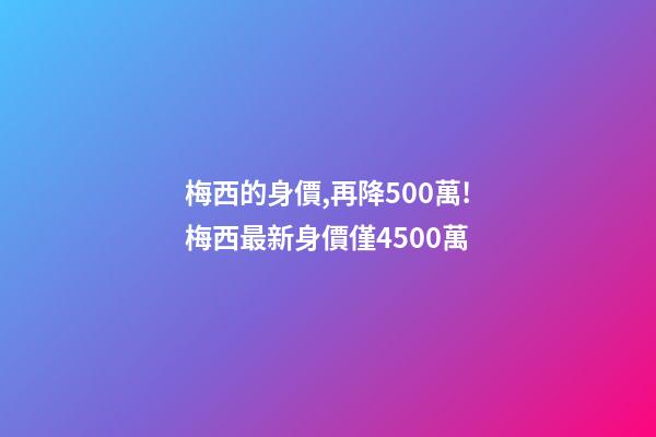 梅西的身價,再降500萬!梅西最新身價僅4500萬-第1張-觀點-玄機派