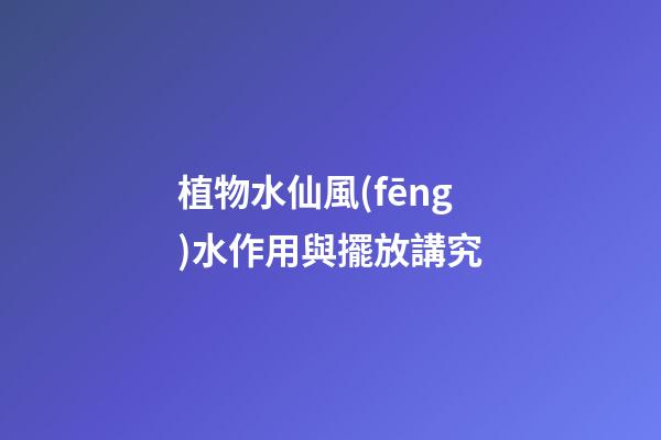 植物水仙風(fēng)水作用與擺放講究